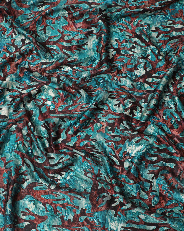 قماش ساتان حرير الشعاب المرجانية - عرض 110 سم - D18286
