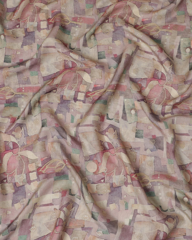قماش كريب فيسكوز فسيفساء تجريدي عرض 110 سم – التعبير الفني الحديث-D18402