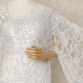 French Chantilly Lace Saree Piece - Ivory White