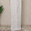 French Chantilly Lace Saree Piece - Ivory White