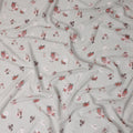 Grey Floral Cotton Voile Fabric 140cm