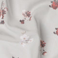Grey Floral Cotton Voile Fabric 140cm