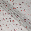 Grey Floral Cotton Voile Fabric 140cm