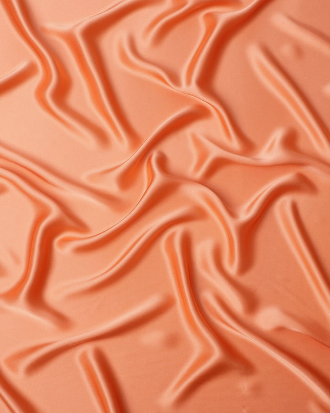 Peach Premium Plain Pure Silk Satin Fabric, 110 Cms Width, Made in China-D26120