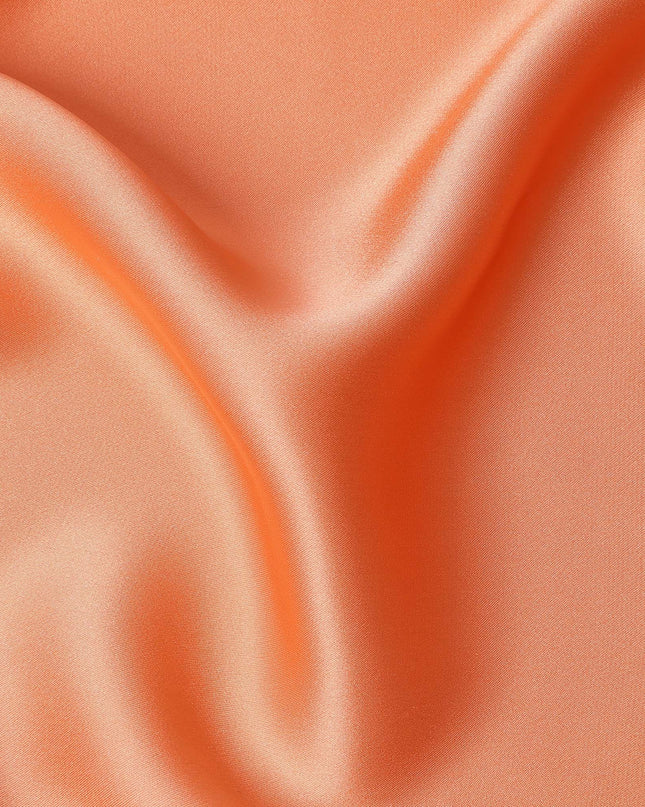 Peach Premium Plain Pure Silk Satin Fabric, 110 Cms Width, Made in China-D26120