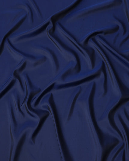 Navy Blue Plain Pure Raw Silk Fabric, 140 Cms Width, Made in India-D25987
