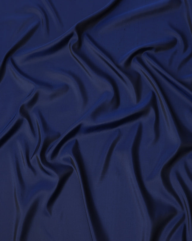 Navy Blue Plain Pure Raw Silk Fabric, 140 Cms Width, Made in India-D25987