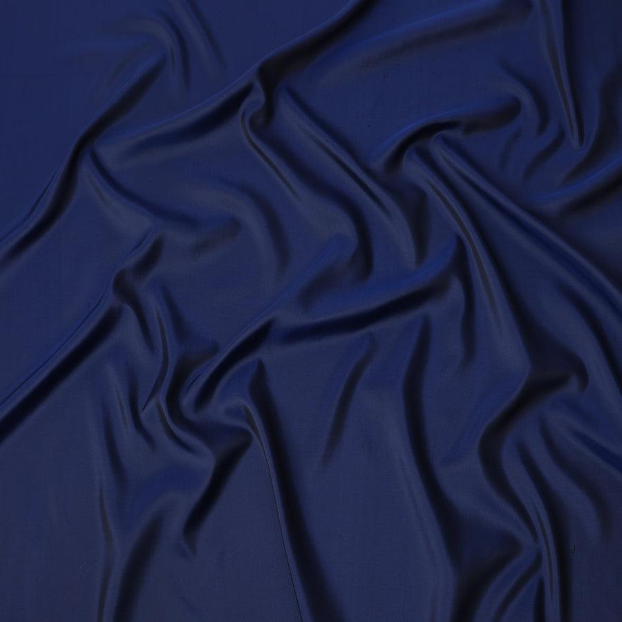 Navy Blue Plain Pure Raw Silk Fabric, 140 Cms Width, Made in India-D25987