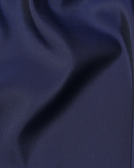 Navy Blue Plain Pure Raw Silk Fabric, 140 Cms Width, Made in India-D25987