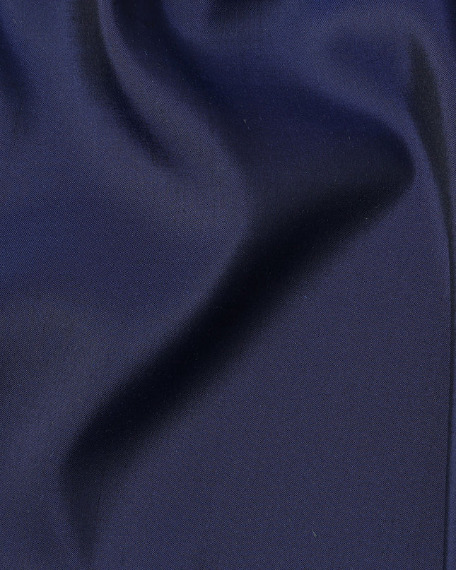 Navy Blue Plain Pure Raw Silk Fabric, 140 Cms Width, Made in India-D25987
