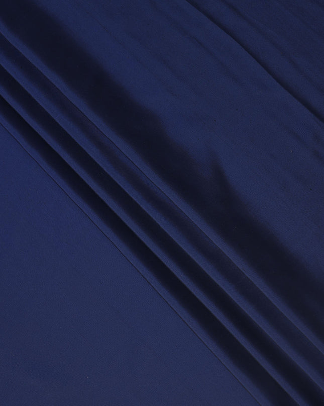 Navy Blue Plain Pure Raw Silk Fabric, 140 Cms Width, Made in India-D25987