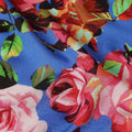 Blue Bouquet Floral Crepe Fabric 140cm