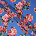 Blue Bouquet Floral Crepe Fabric 140cm