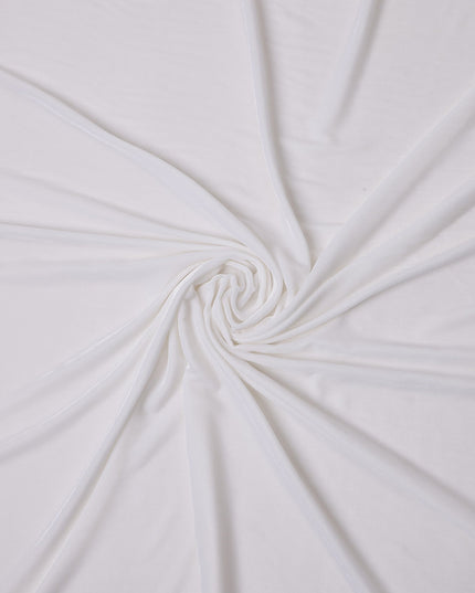 White Solid Silk Blended Velvet Fabric 140 Cms Width South Korea-D24992