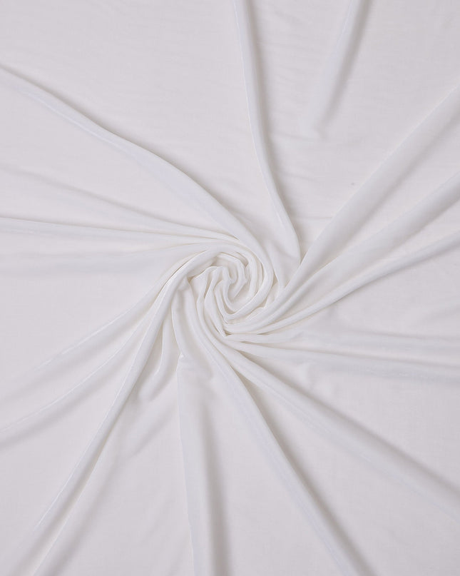 White Solid Silk Blended Velvet Fabric 140 Cms Width South Korea-D24992