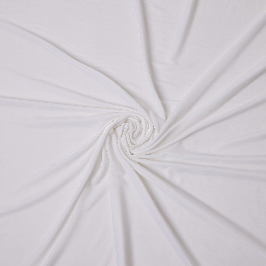 White Solid Silk Blended Velvet Fabric 140 Cms Width South Korea-D24992