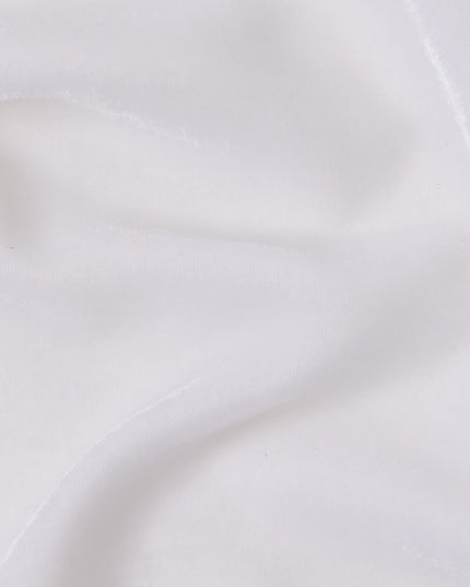 White Solid Silk Blended Velvet Fabric 140 Cms Width South Korea-D24992