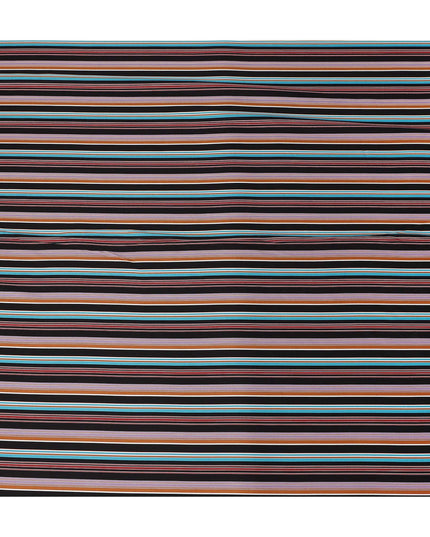 Multicolor Stripe Viscose Crepe Fabric 140cm