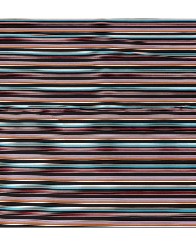 Multicolor Stripe Viscose Crepe Fabric 140cm