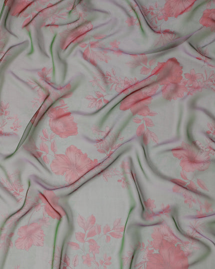 Sage Green Floral Silk Garbasaar 110cm Korea