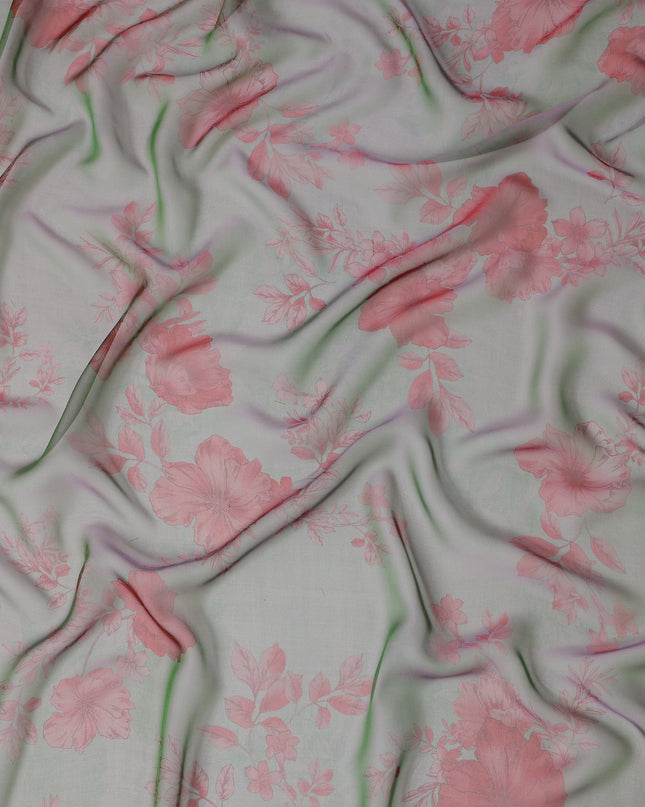 Sage Green Floral Silk Garbasaar 110cm Korea