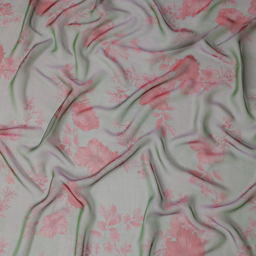 Sage Green Floral Silk Garbasaar 110cm Korea