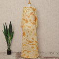 Yellow Orange Abstract Silk Chiffon Dirac With Metallic Lure