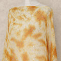 Yellow Orange Abstract Silk Chiffon Dirac With Metallic Lure
