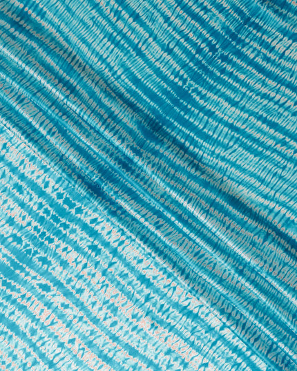 Turquoise Tie-Dye Silk Satin Fabric 110cm