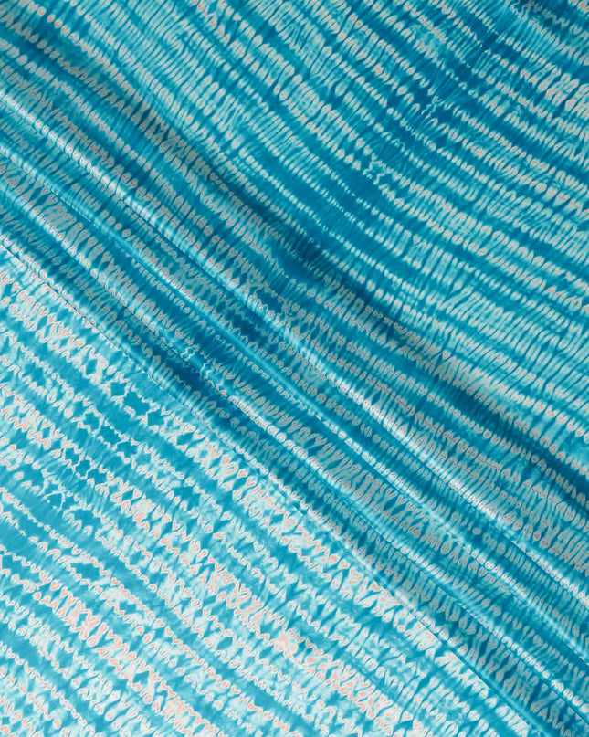 Turquoise Tie-Dye Silk Satin Fabric 110cm