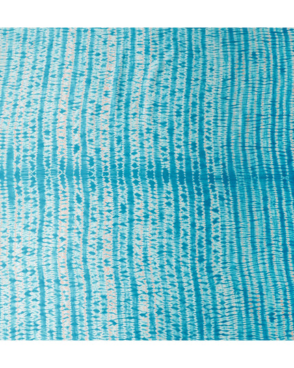 Turquoise Tie-Dye Silk Satin Fabric 110cm