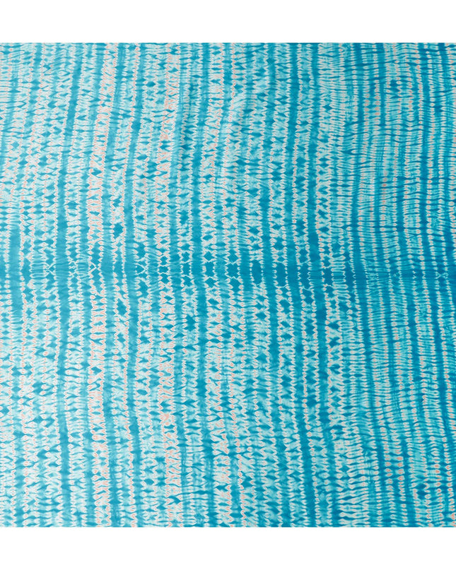 Turquoise Tie-Dye Silk Satin Fabric 110cm