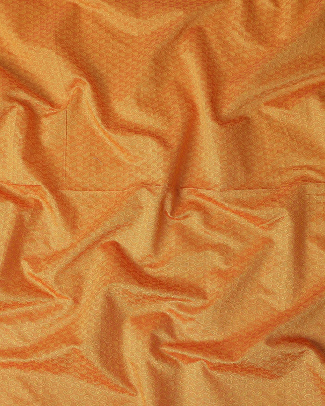 Amber Orange Paisley Brocade Fabric - Regal Fabrics