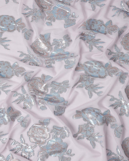 Blush Pink Floral Silk Chiffon 110cm