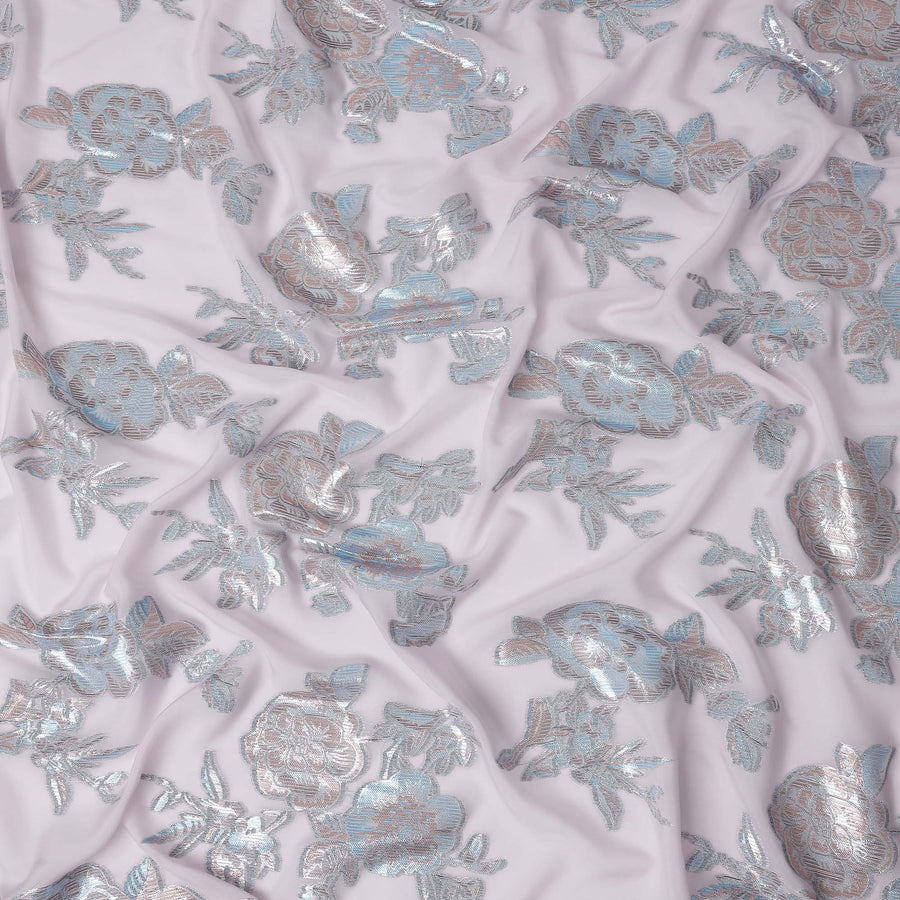 Blush Pink Floral Silk Chiffon 110cm