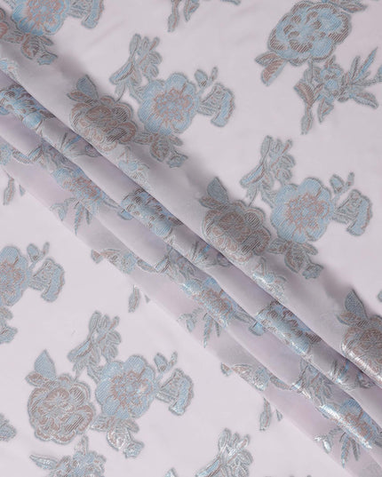 Blush Pink Floral Silk Chiffon 110cm