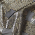 Grey Metallic Silk Chiffon Garbasaar 2 Meter Piece