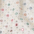 Ivory Dot Embroidered Georgette Fabric 110cm