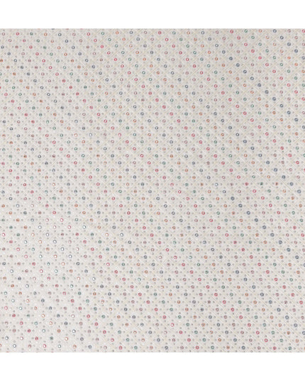 Ivory Dot Embroidered Georgette Fabric 110cm