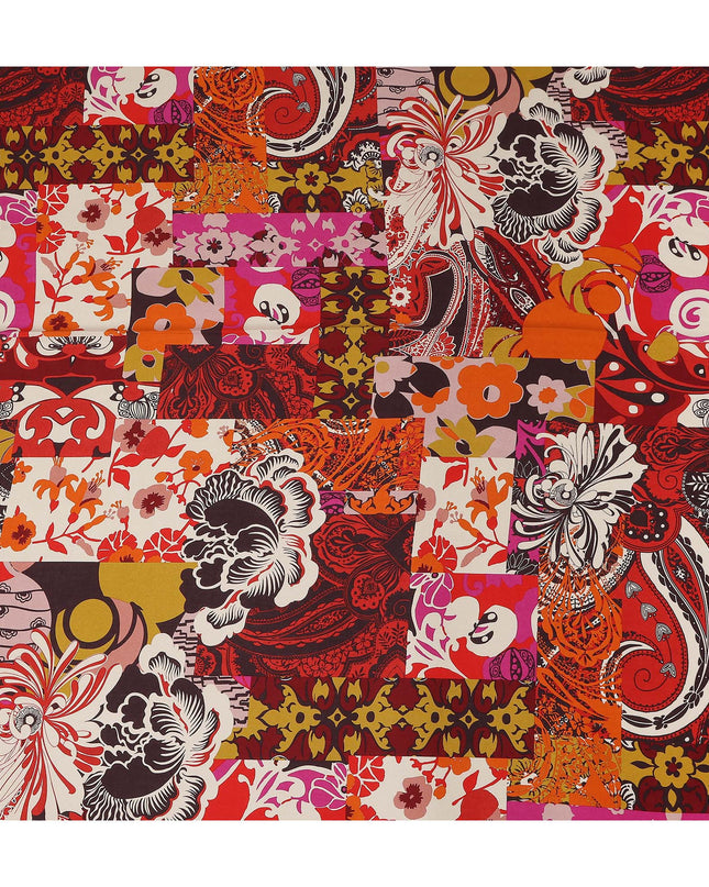 Multicolor Abstract Viscose Crepe Fabric 140cm