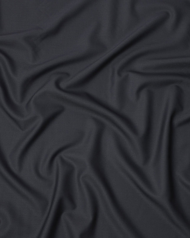 Solid Black Plain Blended Wool Suiting Fabric 3.5 Mtrs, 150 Cms, India-D24948 Regal Fabrics