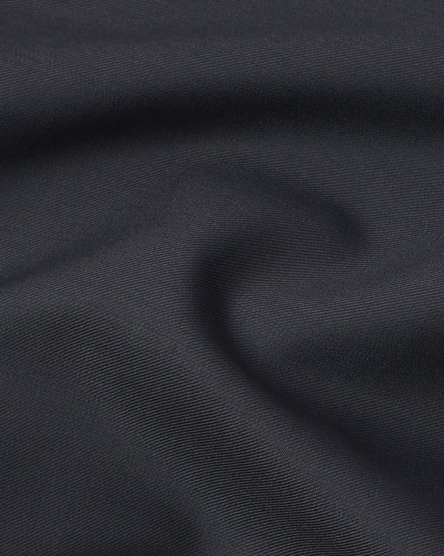 Solid Black Plain Blended Wool Suiting Fabric 3.5 Mtrs, 150 Cms, India-D24948 Regal Fabrics