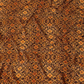 Orange Geometric Silk Crepe Fabric 110cm India