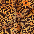 Orange Geometric Silk Crepe Fabric 110cm India