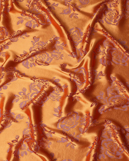 Orange Burnout Silk Velvet Fabric 110cm Korea