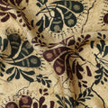 Golden Paisley Silk Satin Fabric 110cm India