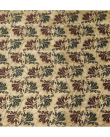 Golden Paisley Silk Satin Fabric 110cm India