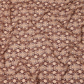 Brown Beige Geometric Floral Pattern Pure Silk Crepe Fabric, Width 110 Cms, Made in India-D26077