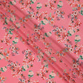 Pink Multicolor Floral Print Pure Silk Crepe Fabric, Width 110 Cms, Made in India-D26086