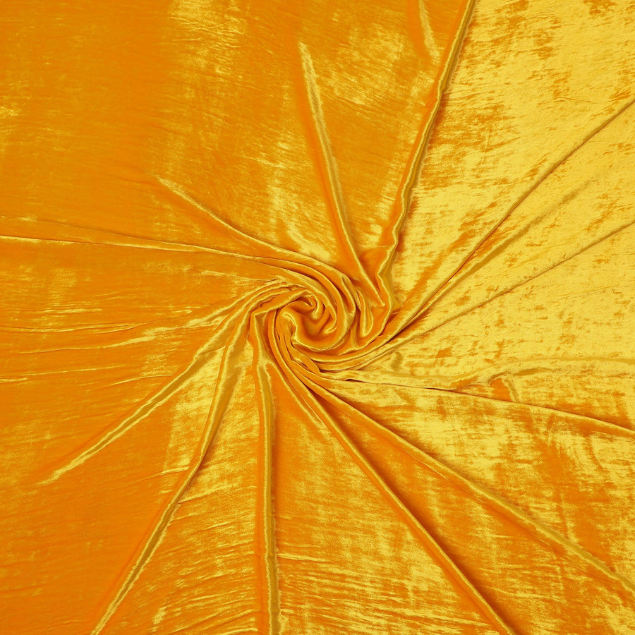 Golden Yellow Solid Silk Blended Velvet Fabric 140 Cms Width South Korea-D24994